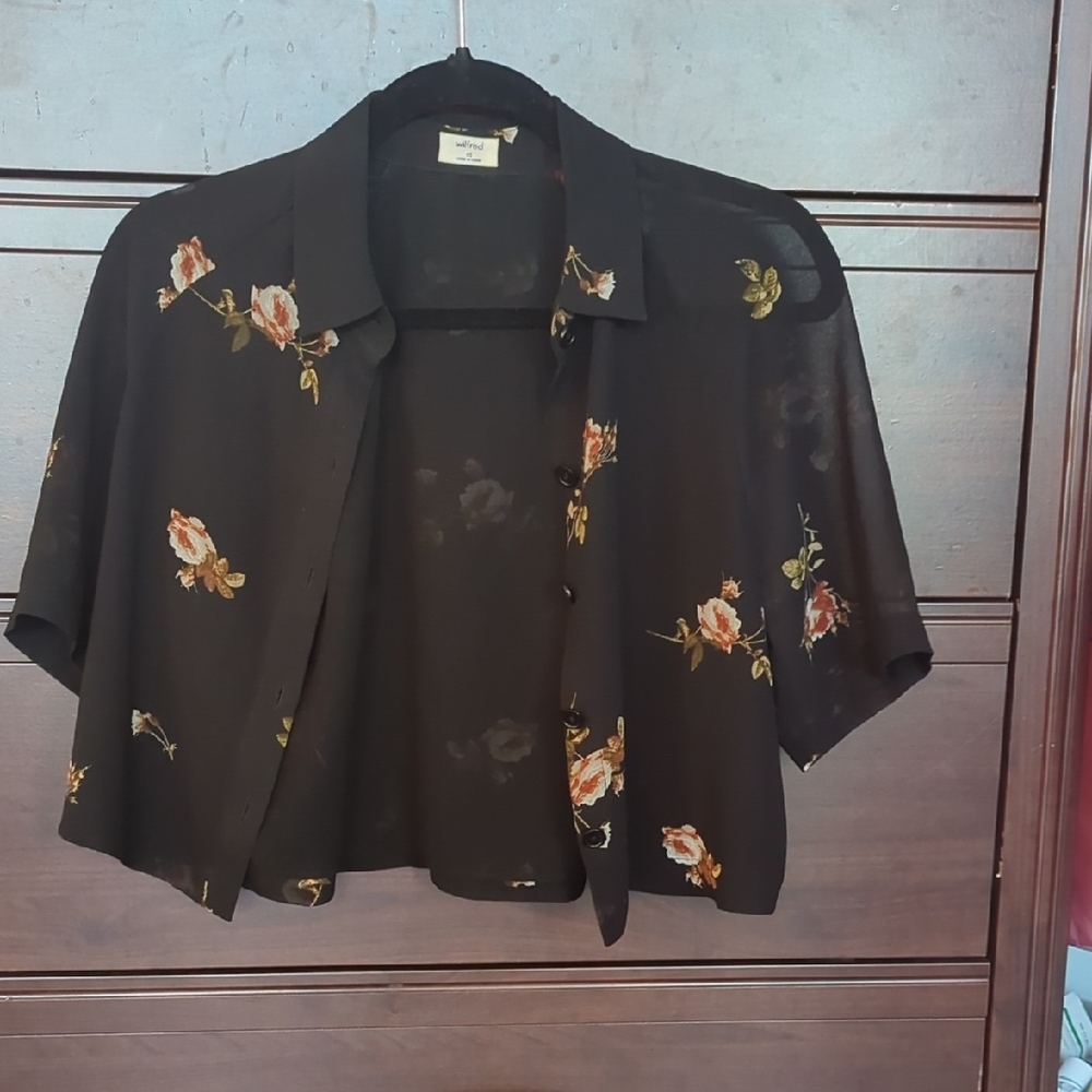 Wilfred Floral Black Women's Top Sz XS